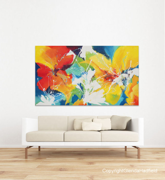 The Colours of Spring Abstract Flower painting
