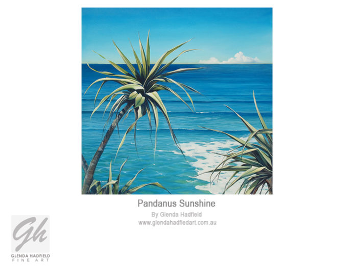 Pandanus Sunshine - Seascape painting by Glenda Hadfield