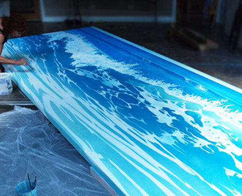 Glenda painting large wave 2