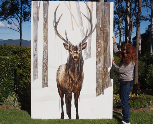 Glenda-with-deer-painting